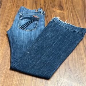 7 For All Mankind Dojo Indigo Flare Leg Jeans 28 x 32